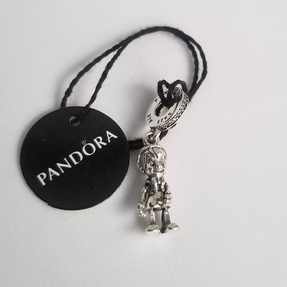 Pinocchio Disney Charm by Pandora Jiminey Cricket Silver With Pandora Box #58 - Picture 1 of 6